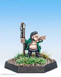 Halfling with Flail and Sandwich