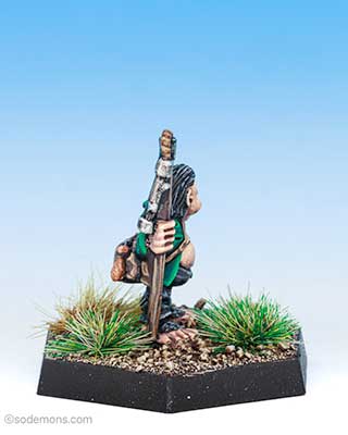 Halfling with Flail and Sandwich