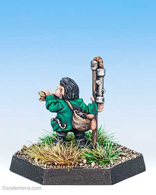 Halfling with Flail and Sandwich