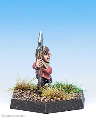 Halfling with Spear and Mug