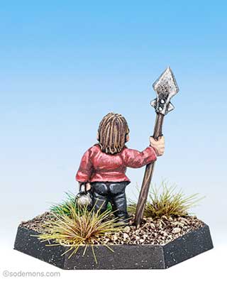Halfling with Spear and Mug