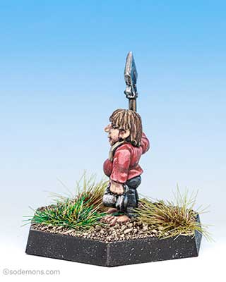Halfling with Spear and Mug