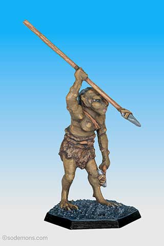 OGR2 Ogre with Spear & Stone Axe