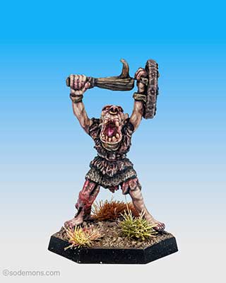 C16 Orc with Spiked Club & Shield