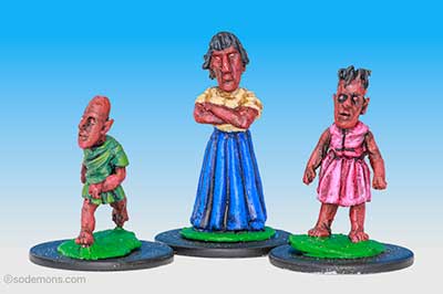 Female Red Orc & Children