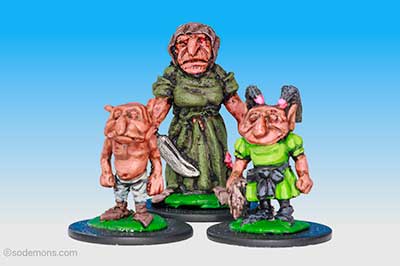 Female Gnoll & Children